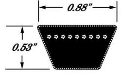 2 Rib Banded & Cogged Inside Length 46 Approx 2/BX46 1.32 Width Continental ContiTech HY-T Torque Team V-Belt 0.41 Height 2 Rib Banded & Cogged Inside Length 46 Approx 2/BX46 1.32 Width Continental ContiTech HY-T Torque Team V-Belt 0.41 Height